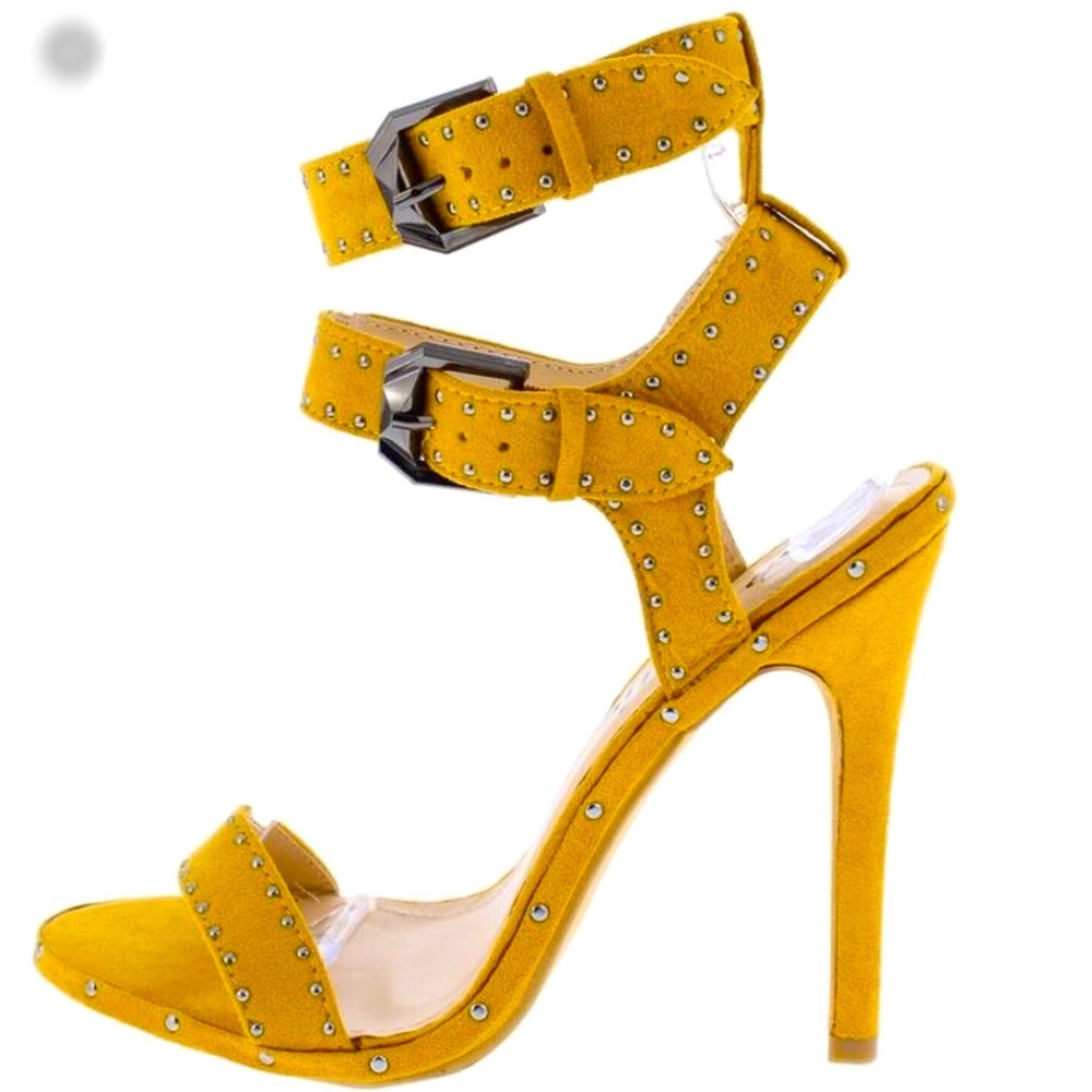 Mustard Studded Heels